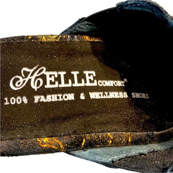 HELLE metallic gold snd browns size‎ 39 wedges. Leather uppers. Made in Spain. - Picture 11 of 11